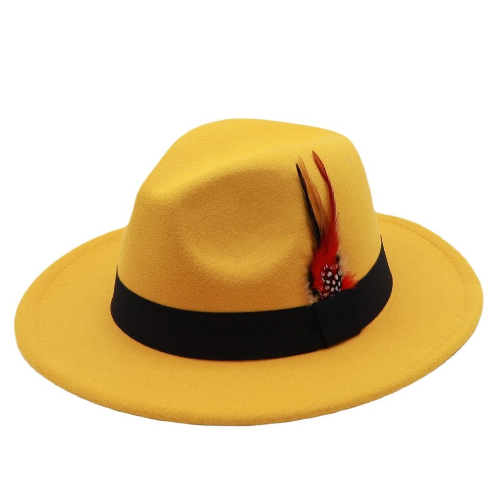 8329 Fedora Hats Classic Wide Brim Fedora Hat Dress Hats Panama Hat